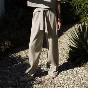 Tie waist cotton pant
